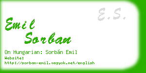emil sorban business card