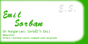 emil sorban business card